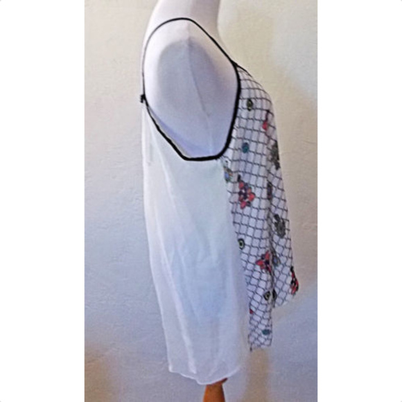 Dots XL Tank Top High Low Gemstone Sheer Open Back - Picture 2 of 5